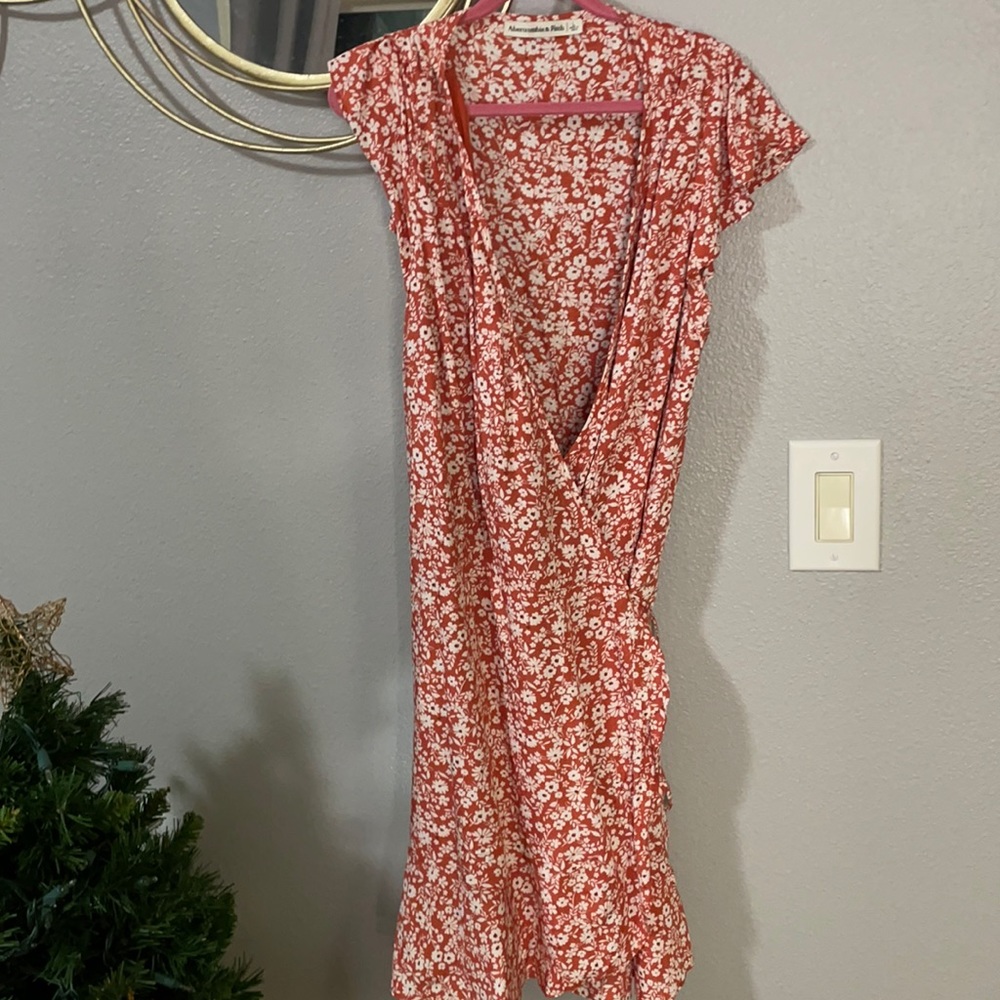 flowery dress with overlap